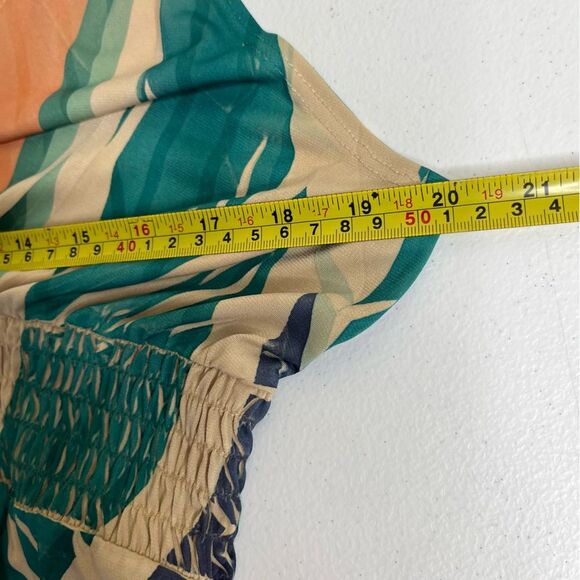 Fresh of LA Chevron Sleeveless Halter Maxi Dress Surplice Made in USA Women XL - Picture 10 of 11